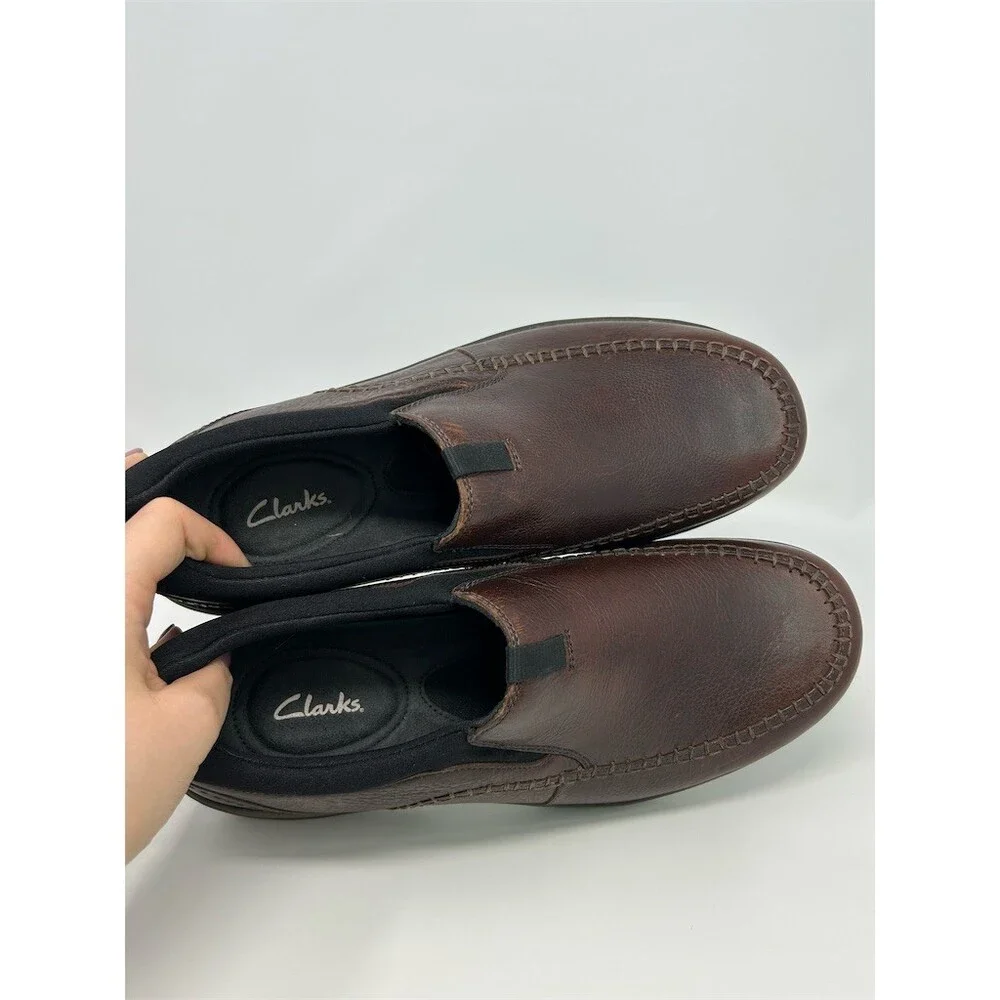 Clarks Cotrell Step Men's Brown Slip-On Loafers Moc Toe Comfort Size 11.5 Wide